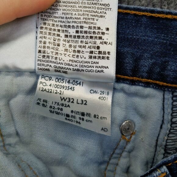 Levi's Men's 514 Jeans Blue 32x32 5-Pocket Whisker Medium Wash - Picture 10 of 12